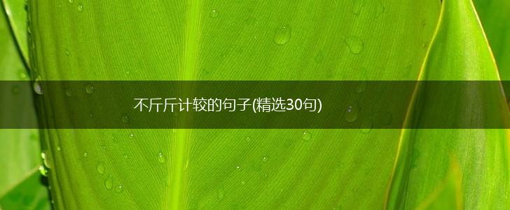 不斤斤计较的句子(精选30句),第1张