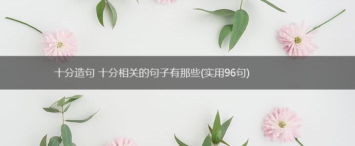 十分造句 十分相关的句子有那些(实用96句),第1张