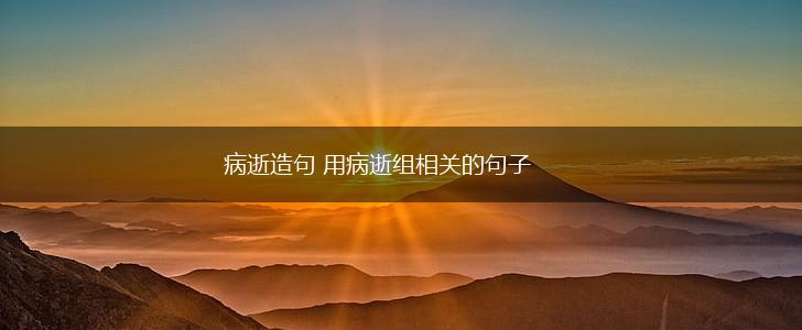 病逝造句 用病逝组相关的句子,第1张