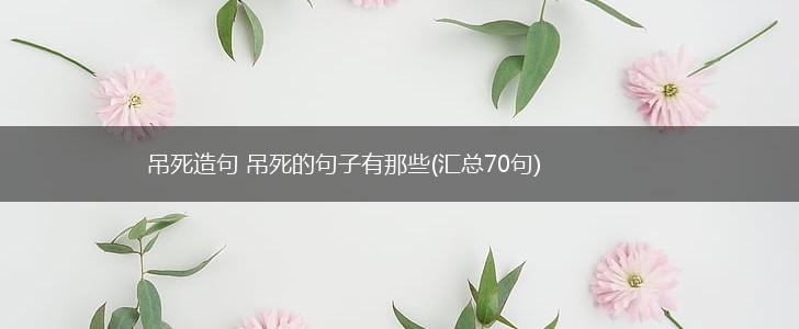 吊死造句 吊死的句子有那些(汇总70句),第1张