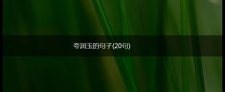 夸润玉的句子(20句),第1张