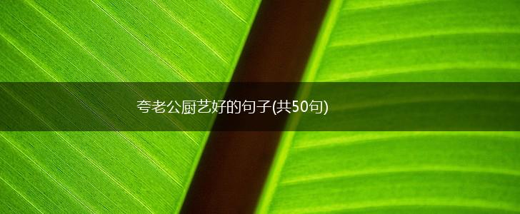 夸老公厨艺好的句子(共50句),第1张