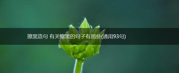 擦黑造句 有关擦黑的句子有那些(通用93句),第1张