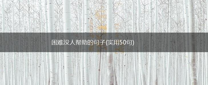 困难没人帮助的句子(实用50句),第1张