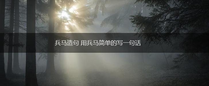 兵马造句 用兵马简单的写一句话,第1张