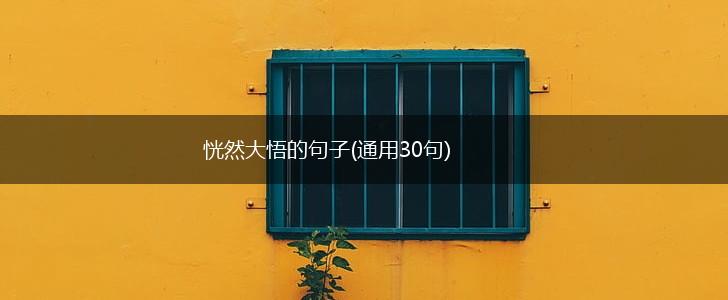 恍然大悟的句子(通用30句),第1张