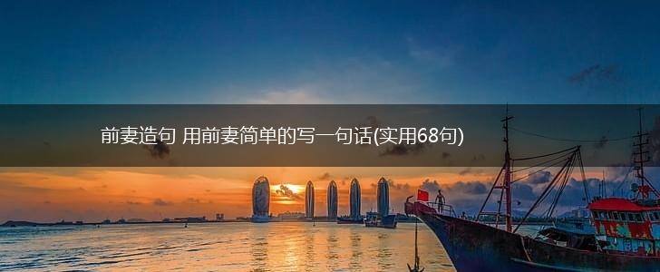 前妻造句 用前妻简单的写一句话(实用68句),第1张
