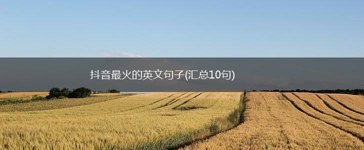 抖音最火的英文句子(汇总10句),第1张