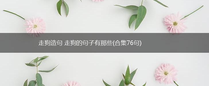 走狗造句 走狗的句子有那些(合集76句),第1张