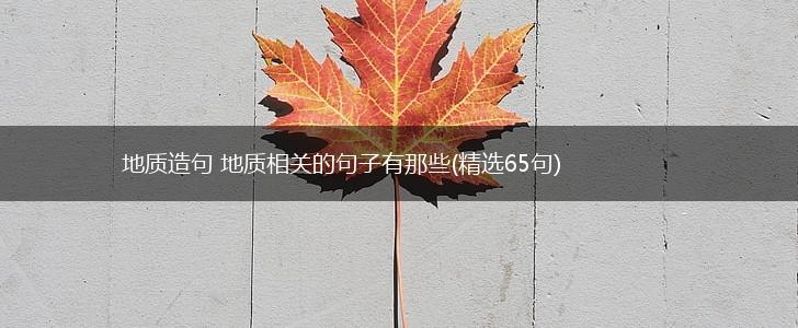 地质造句 地质相关的句子有那些(精选65句),第1张