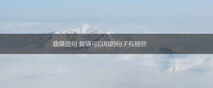 裁缝造句 裁缝可以组的句子有那些,第1张