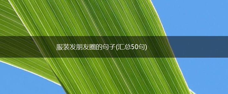 服装发朋友圈的句子(汇总50句),第1张