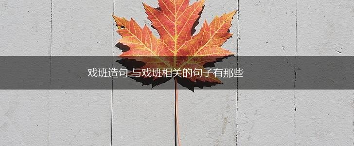戏班造句 与戏班相关的句子有那些,第1张