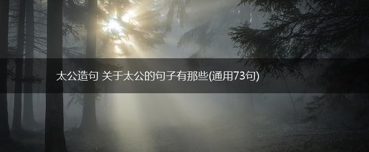 太公造句 关于太公的句子有那些(通用73句),第1张