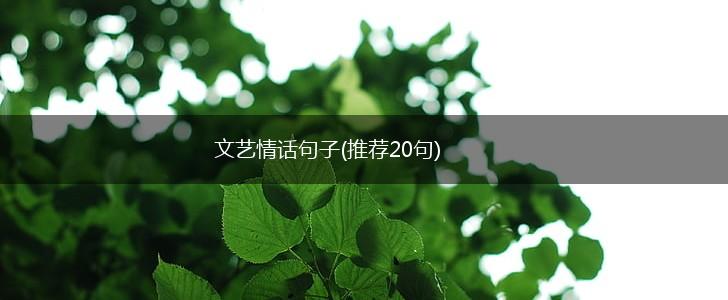 文艺情话句子(推荐20句),第1张