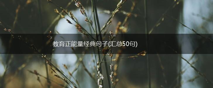 教育正能量经典句子(汇总50句),第1张