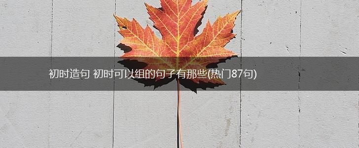 初时造句 初时可以组的句子有那些(热门87句),第1张