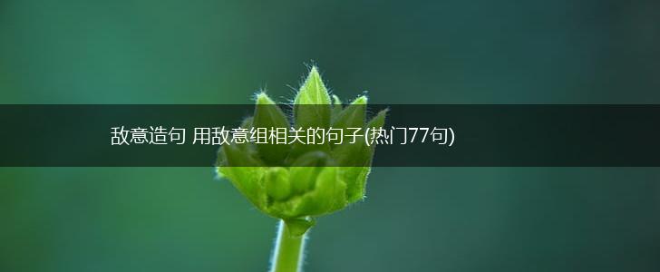敌意造句 用敌意组相关的句子(热门77句),第1张