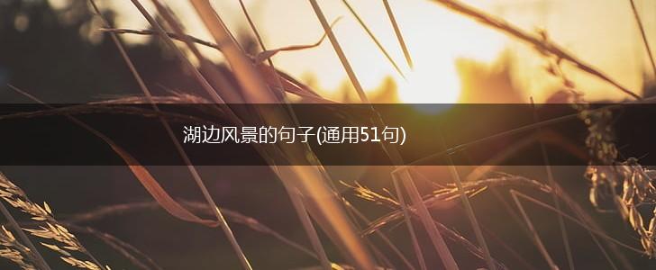 湖边风景的句子(通用51句),第1张