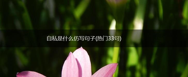 自私是什么仿写句子(热门33句),第1张