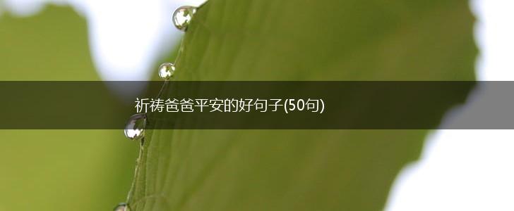 祈祷爸爸平安的好句子(50句),第1张