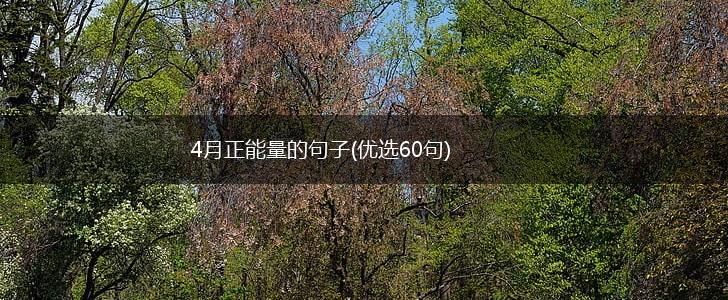 4月正能量的句子(优选60句),第1张