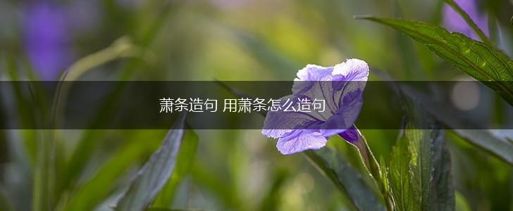 萧条造句 用萧条怎么造句,第1张