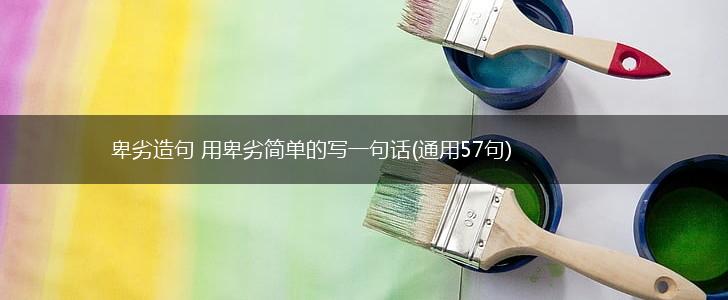 卑劣造句 用卑劣简单的写一句话(通用57句),第1张