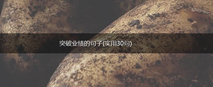 突破业绩的句子(实用30句),第1张