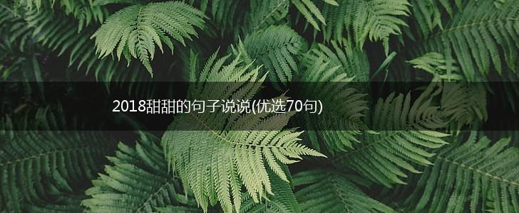 2018甜甜的句子说说(优选70句),第1张