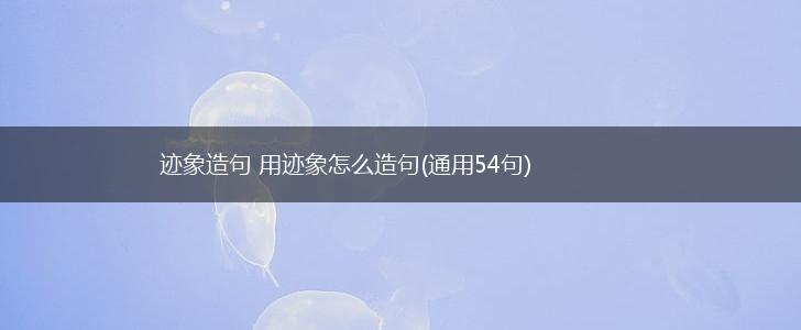 迹象造句 用迹象怎么造句(通用54句),第1张