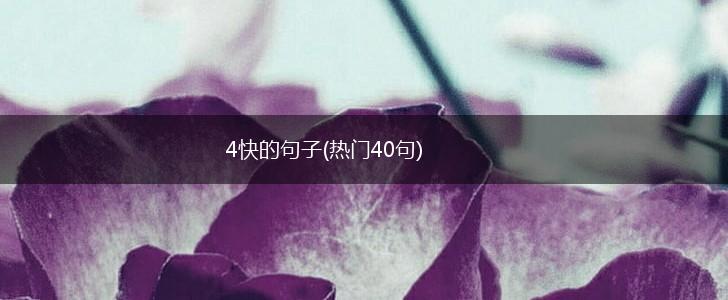4快的句子(热门40句),第1张