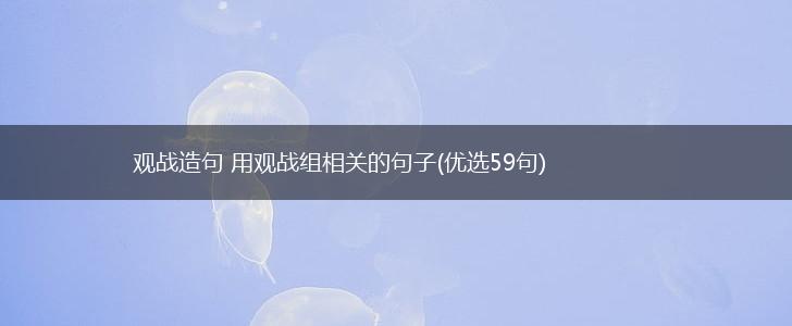 观战造句 用观战组相关的句子(优选59句),第1张