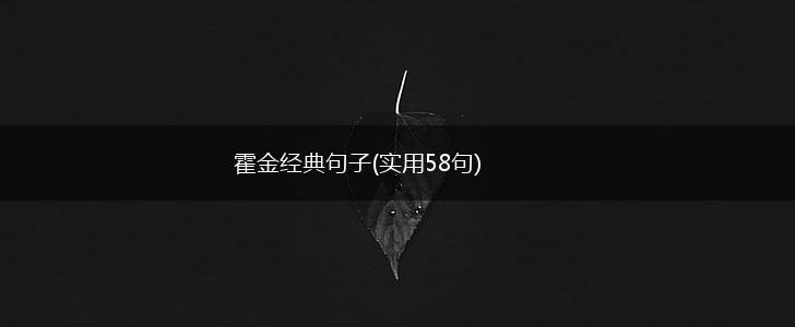 霍金经典句子(实用58句),第1张