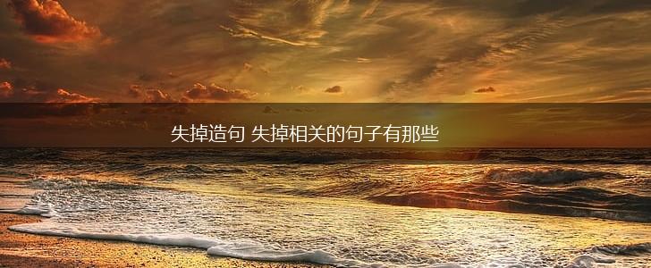 失掉造句 失掉相关的句子有那些,第1张