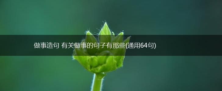 做事造句 有关做事的句子有那些(通用64句),第1张