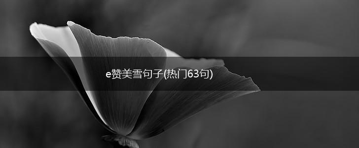 e赞美雪句子(热门63句),第1张