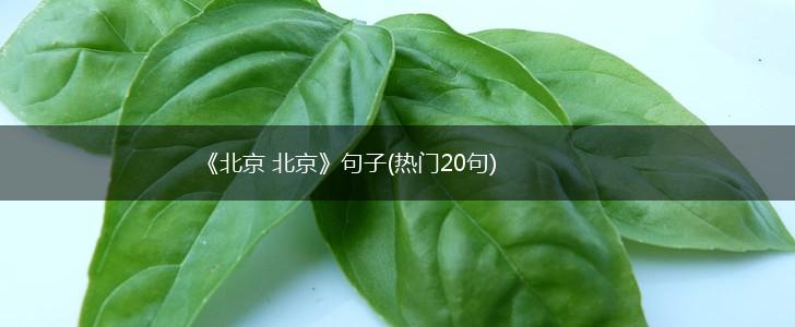 《北京 北京》句子(热门20句),第1张