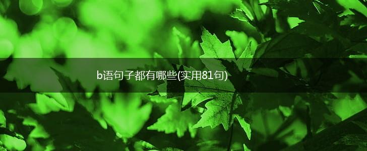b语句子都有哪些(实用81句),第1张