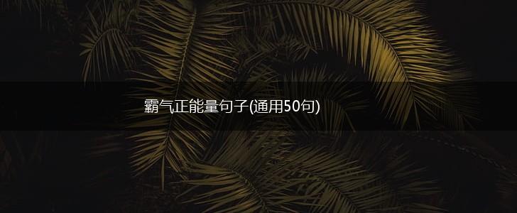 霸气正能量句子(通用50句),第1张