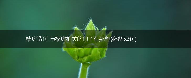 楼房造句 与楼房相关的句子有那些(必备52句),第1张