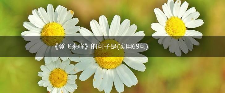 《登飞来峰》的句子是(实用69句),第1张