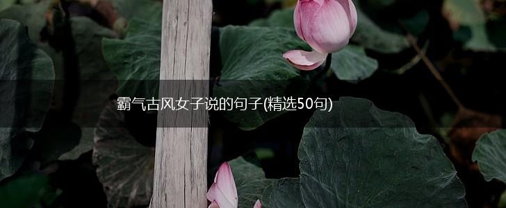 霸气古风女子说的句子(精选50句),第1张