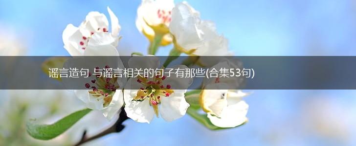 谣言造句 与谣言相关的句子有那些(合集53句),第1张
