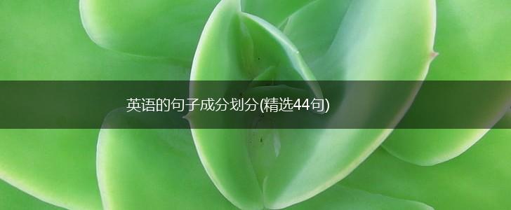 英语的句子成分划分(精选44句),第1张