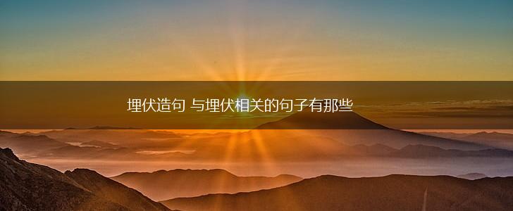 埋伏造句 与埋伏相关的句子有那些,第1张