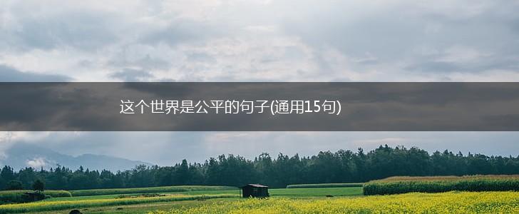 这个世界是公平的句子(通用15句),第1张