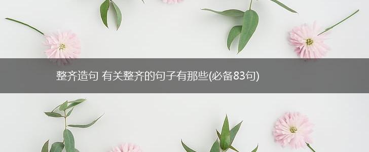 整齐造句 有关整齐的句子有那些(必备83句),第1张