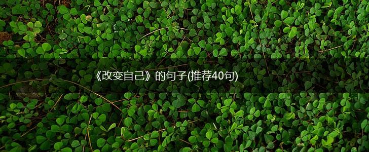 《改变自己》的句子(推荐40句),第1张