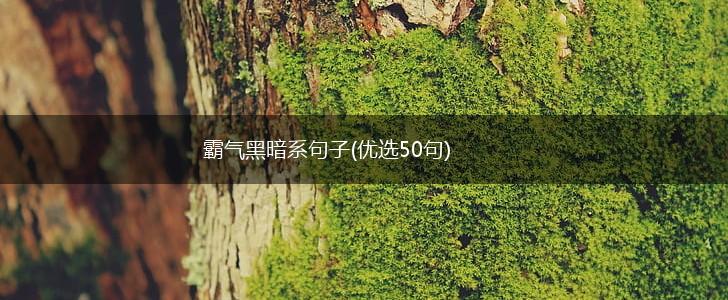 霸气黑暗系句子(优选50句),第1张